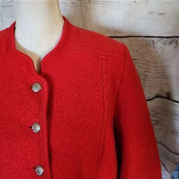 Vintage Giesswein Austrian Boiled Wool Button Front Blazer Jacket Size Large - Picture 4 of 6